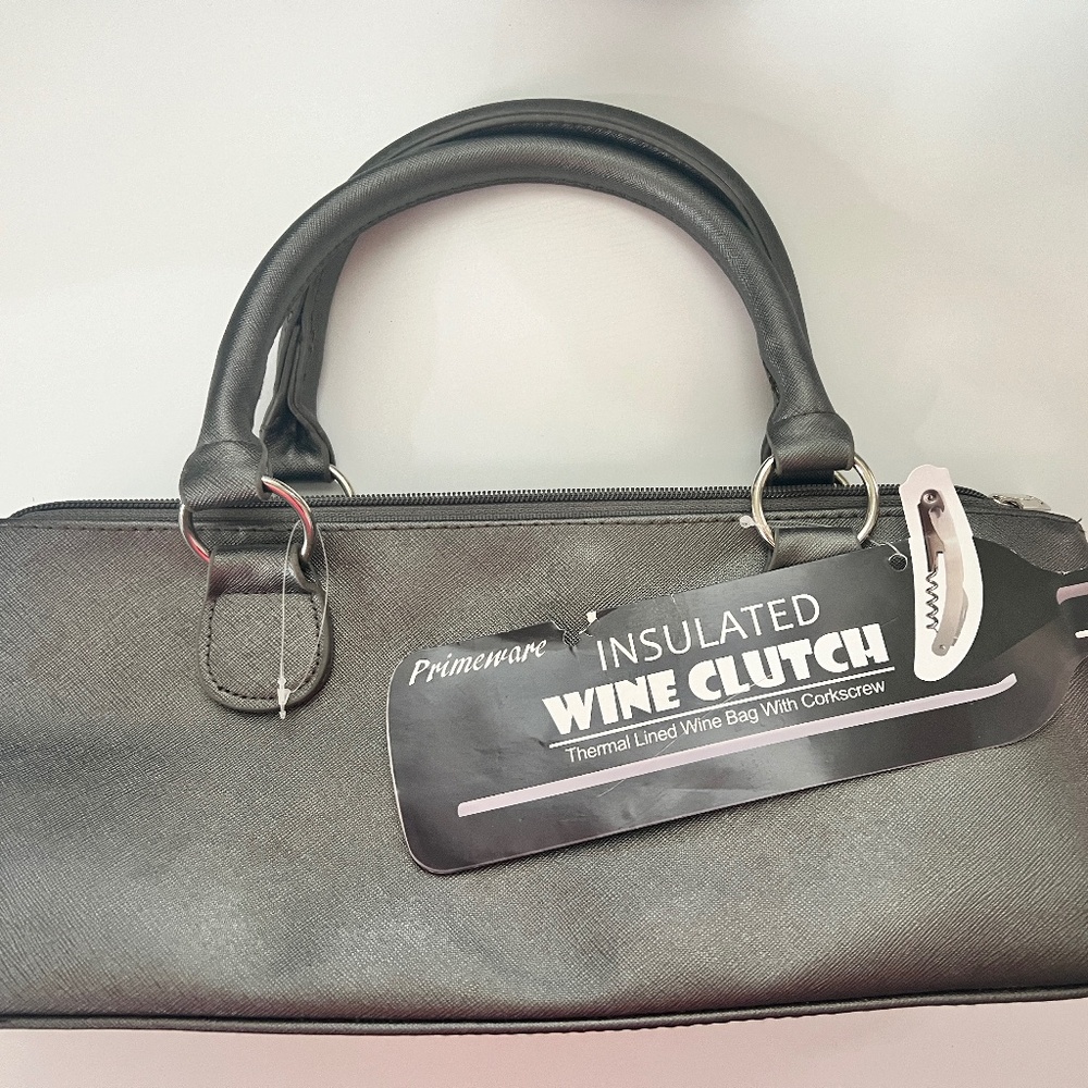Wine Clutch - STEEL GREY Insulated Single Bottle Wine Tote